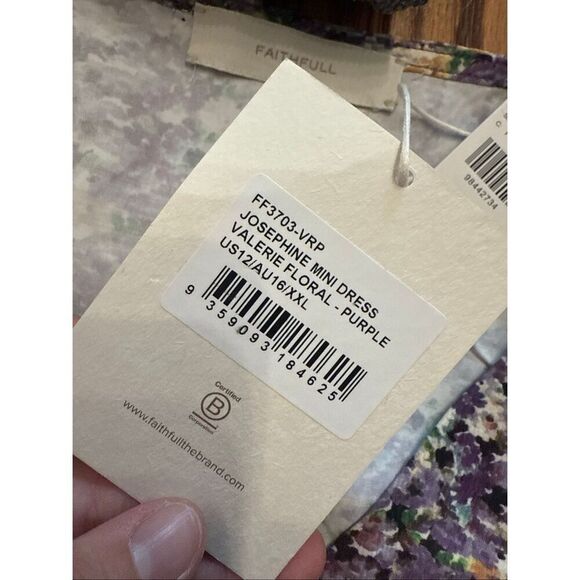 Anthropologie Faithful Purple Valerie Floral Josephine Mini Dress Size 12 NWT - Picture 5 of 5